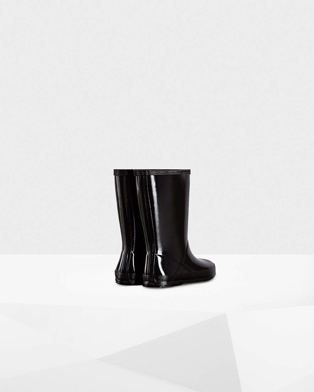 Kids Rain Boots - Hunter Original First Classic Gloss (63BPVFKIA) - Black